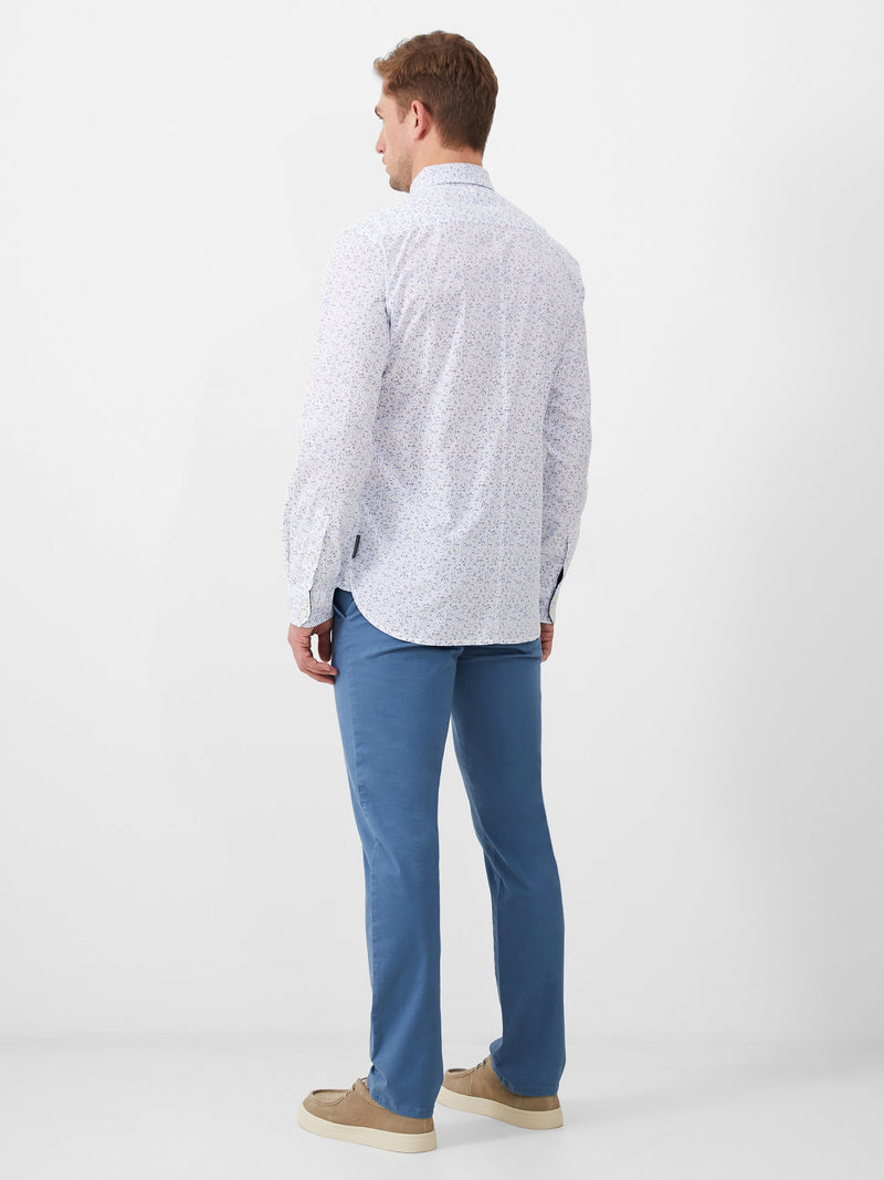 French Connection Long Sleeve Navy Trim Shirt Foliage