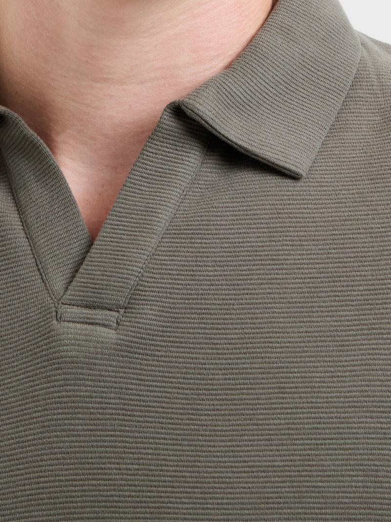 French Connection Long Sleeve Ottoman Trophy Neck Shirt Moss Green