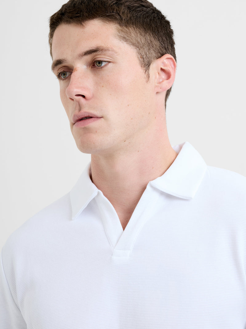 French Connection Long Sleeve Ottoman Trophy Neck Shirt White