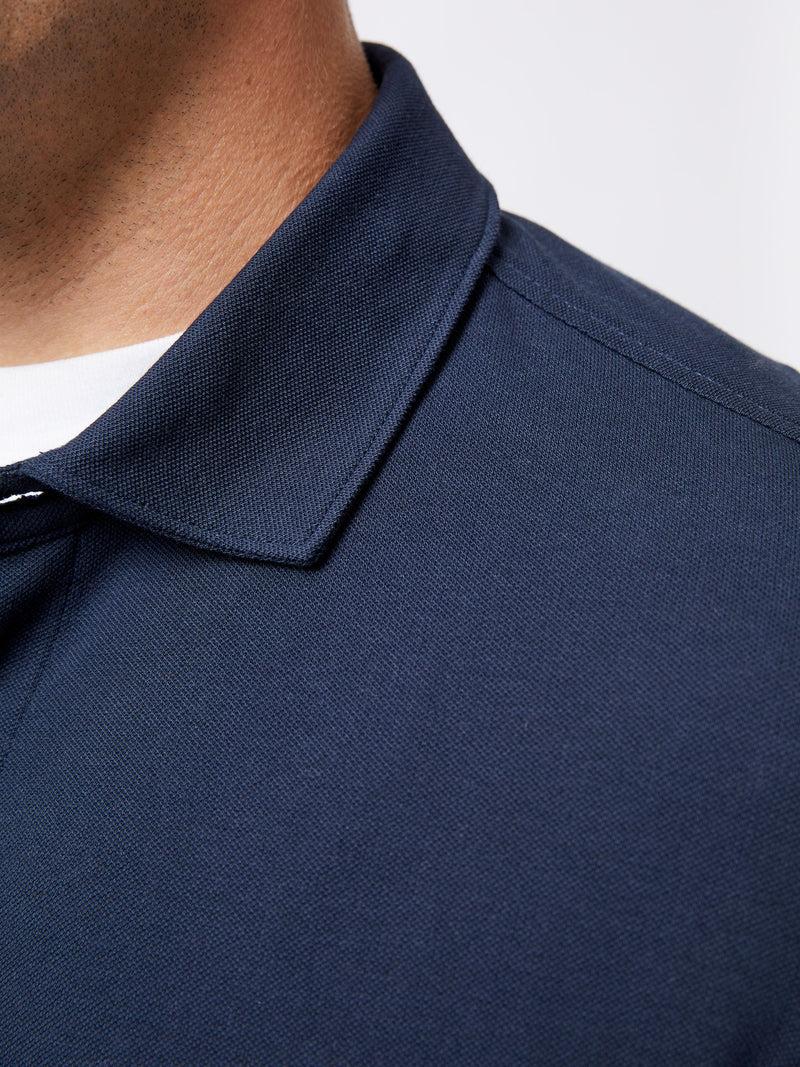 French Connection Long Sleeve Pique Jersey Shirt Navy