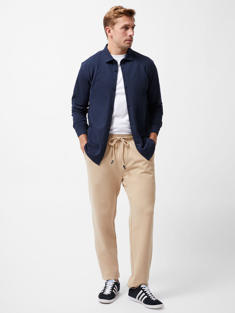 french connection Long Sleeve Pique Jersey Shirt Navy