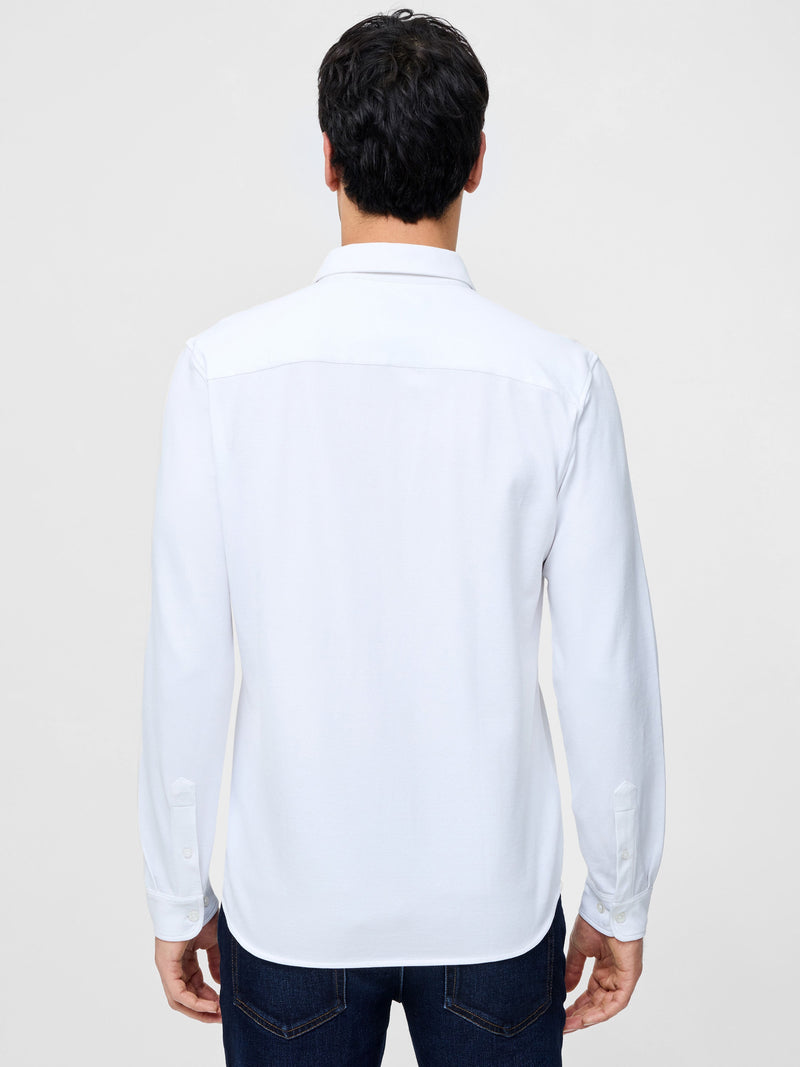 French Connection Long Sleeve Pique Jersey Shirt White