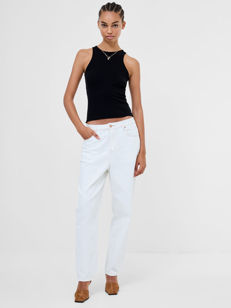 french connection Loren Twill Denim Barrel Leg Jeans Arctic White