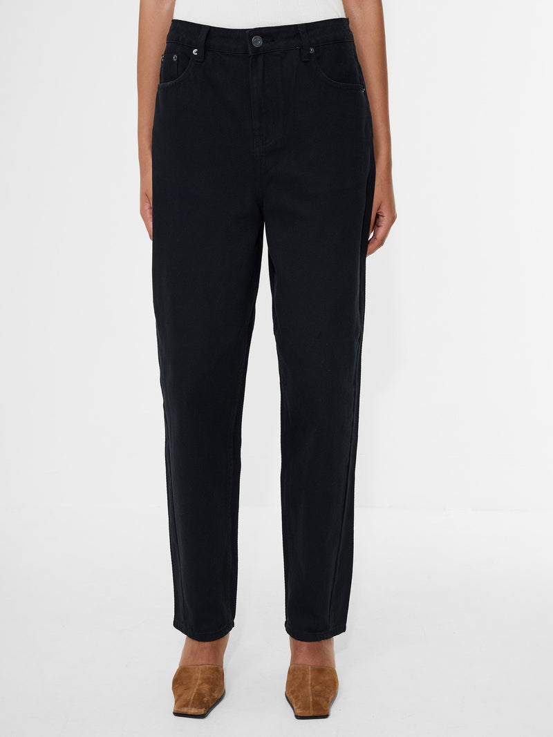 French Connection Loren Twill Denim Barrel Leg Jeans Black