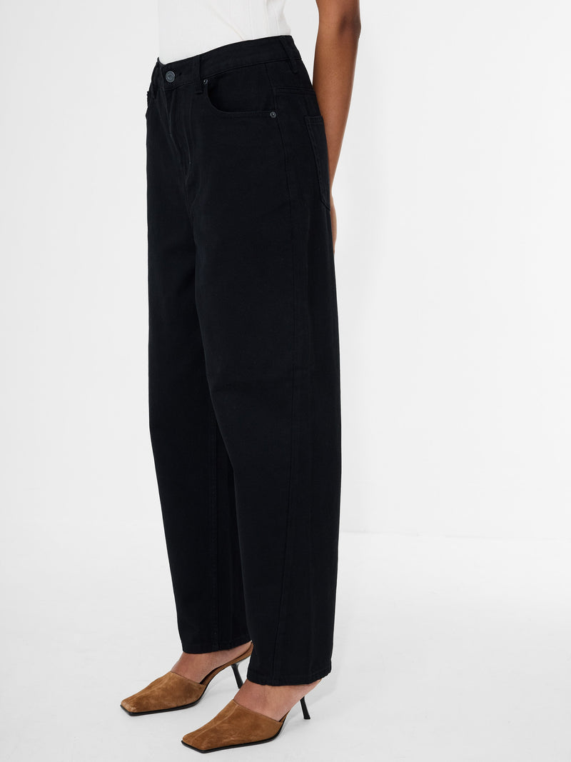 French Connection Loren Twill Denim Barrel Leg Jeans Black