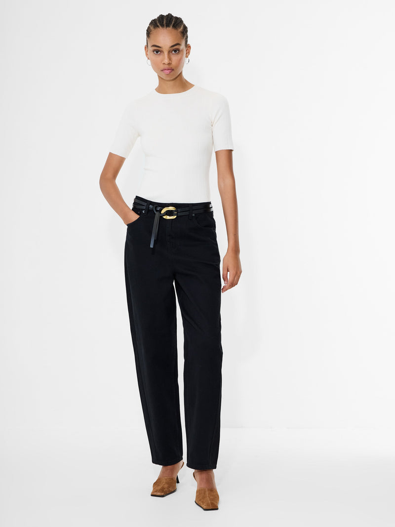 french connection Loren Twill Denim Barrel Leg Jeans Black
