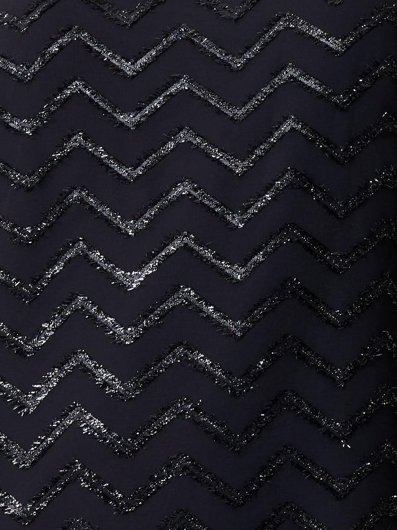 French Connection Lurex Georgette Mini Shift Dress Black