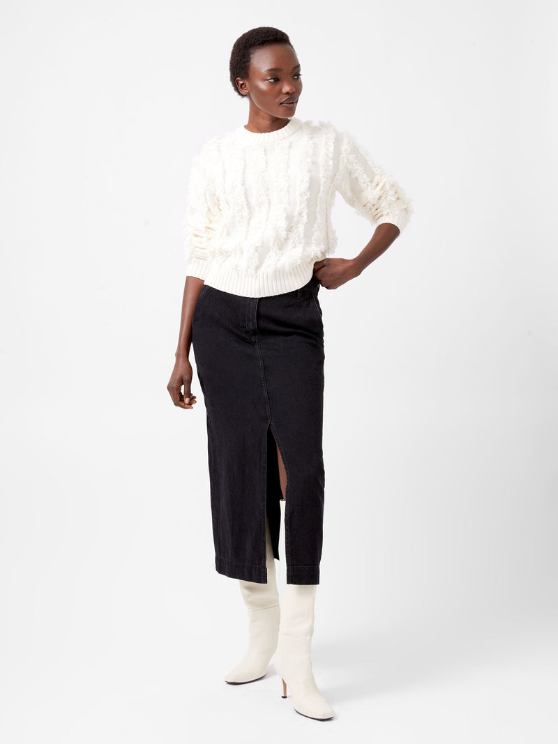 French Connection Malika Fringed Jumper Classic Cream