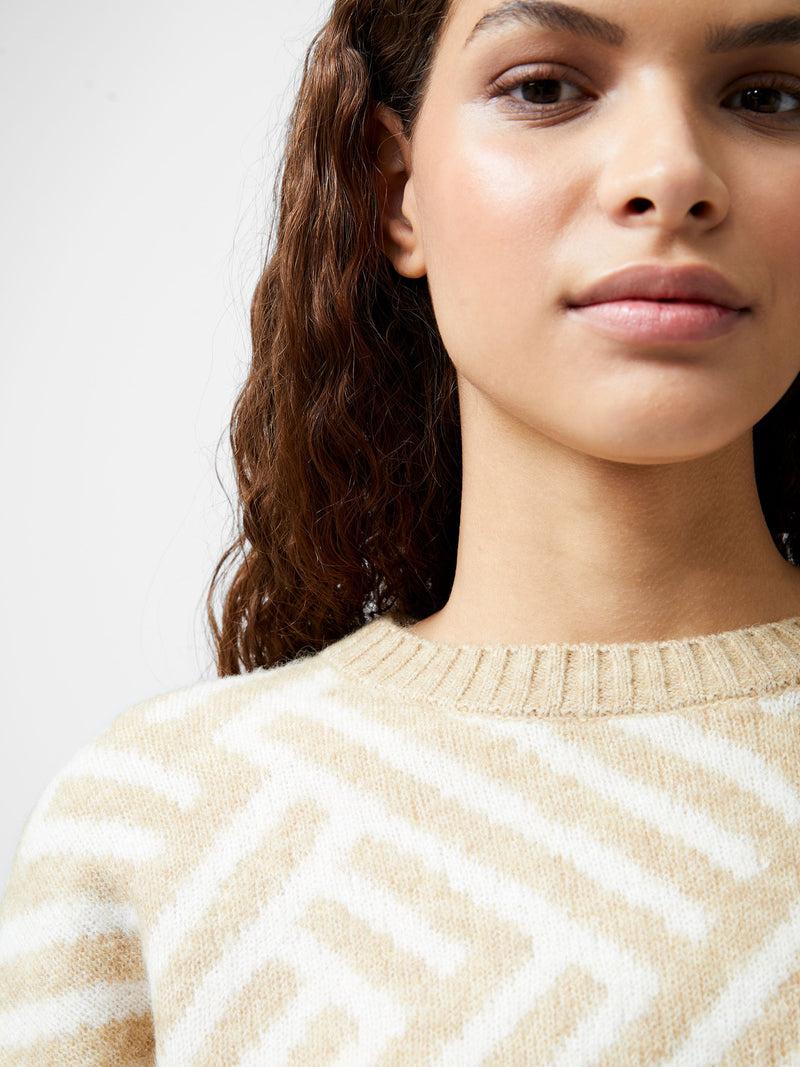French Connection Martina Graphic Cropped Jumper Incense/Classic Crm