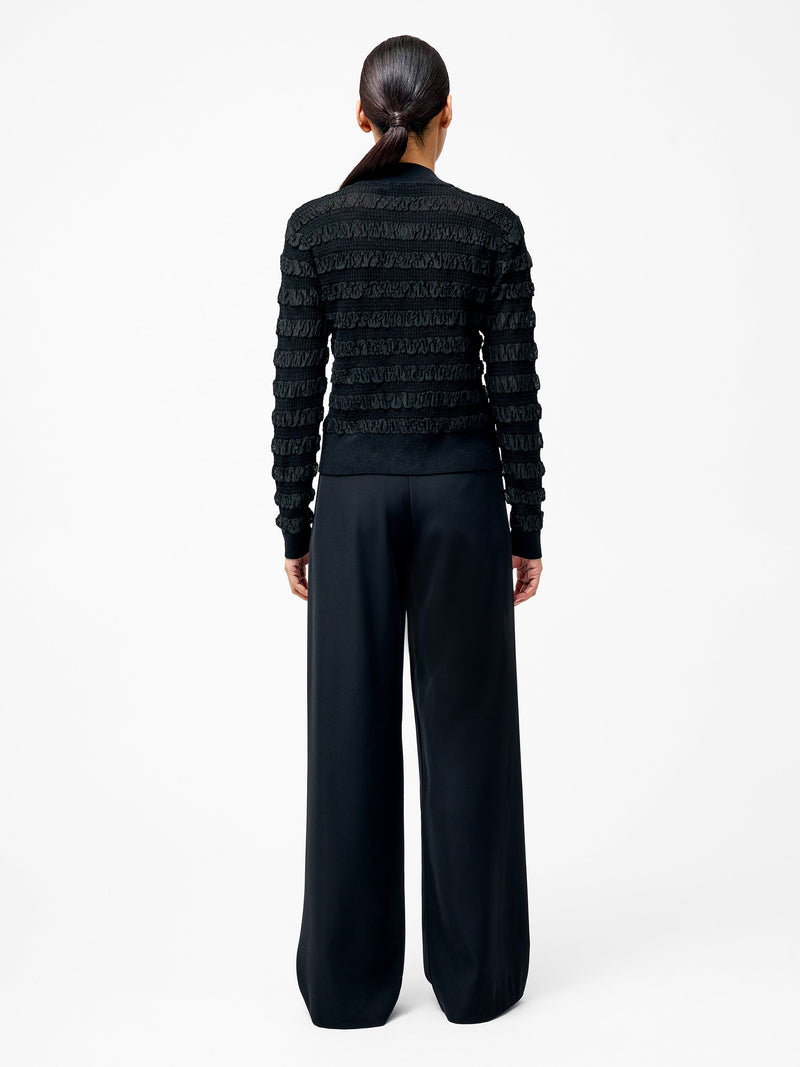 French Connection Melba Textured Long Sleeve Cardigan Black