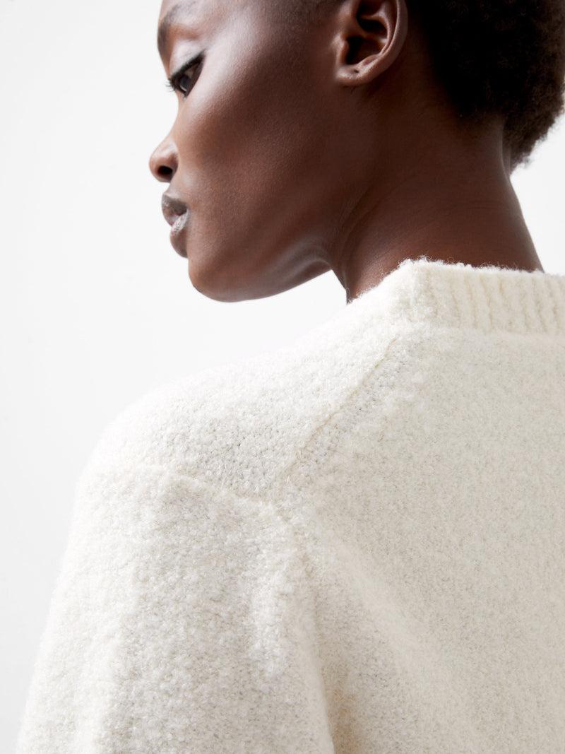 French Connection Melissa Boucle V-Neck Jumper Porcelain Cream