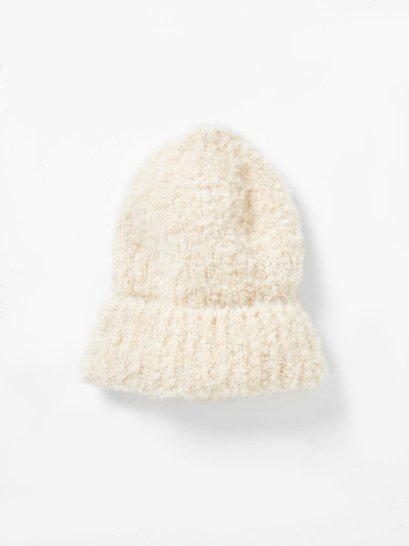 french connection Melissa Recycled Boucle Double Brim Beanie Ecru