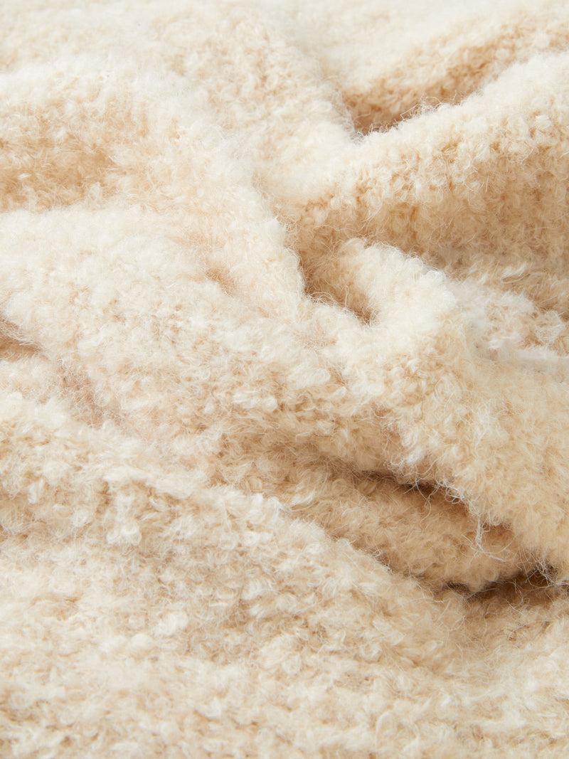 French Connection Melissa Recycled Boucle Scarf Ecru