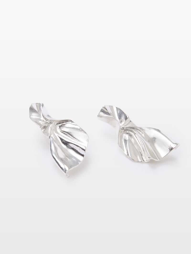 French Connection Melton Metal Stud Earrings Silver