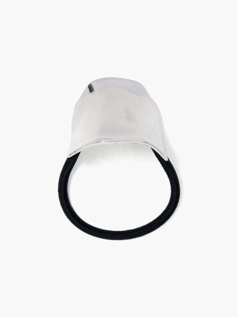 French Connection Metal Cuff Hair Tie Bobble Rhodium