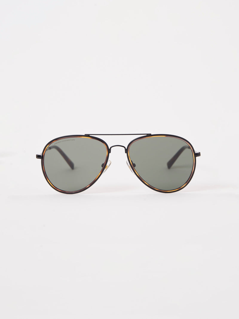 french connection Metal D-Frame Rim Detailed Sunglasses Tort