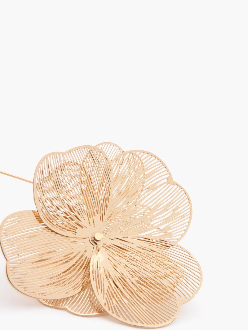 French Connection Metal Floral Threader Earrings Gold