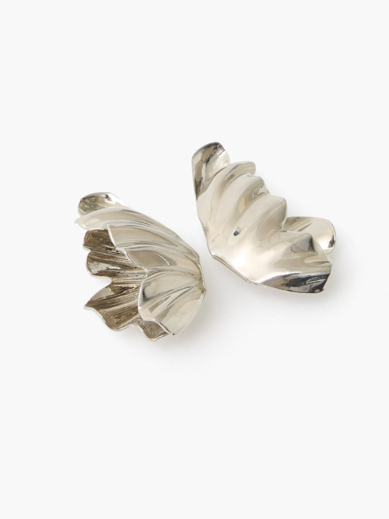 French Connection Metal Flower Piece Earrings Silver