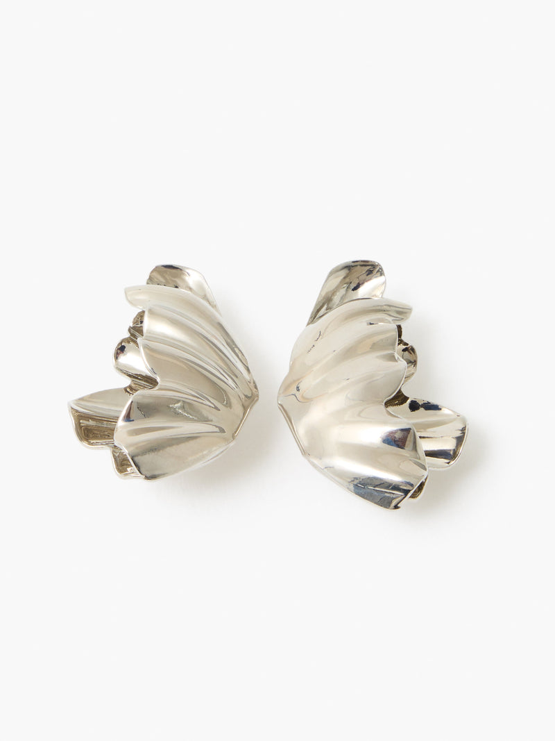 french connection Metal Flower Piece Earrings Silver