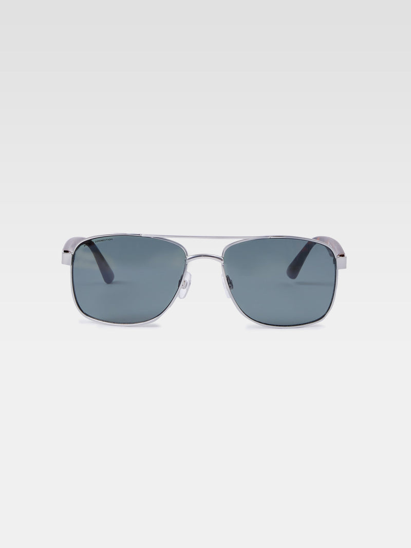 french connection Metal Navigator Sunglasses Silver/Matte Tort