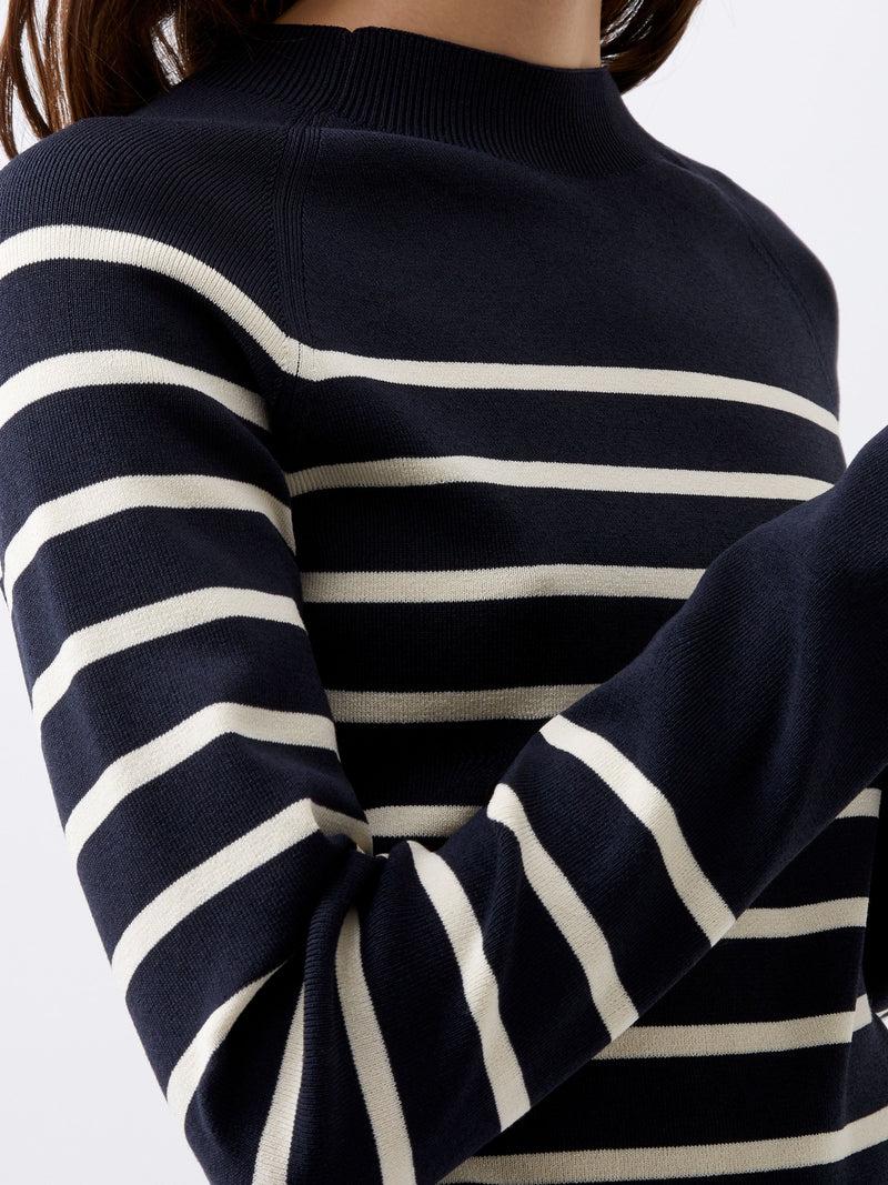 French Connection Milena Striped Jumper Marine/Classic Cream
