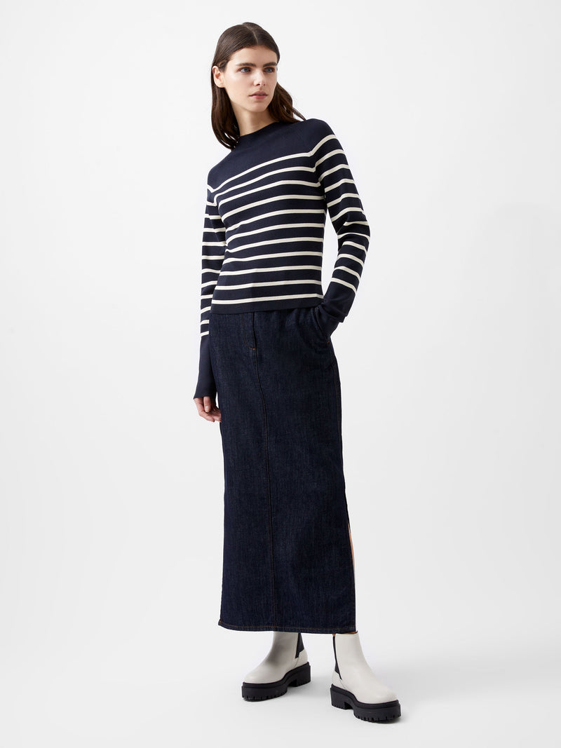 French Connection Milena Striped Jumper Marine/Classic Cream