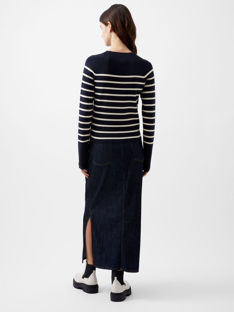 French Connection Milena Striped Jumper Marine/Classic Cream