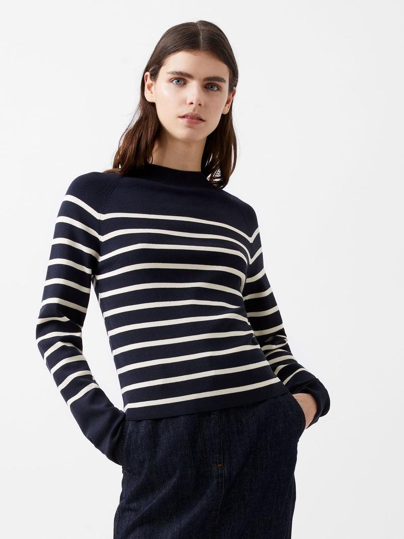 french connection Milena Striped Jumper Marine/Classic Cream