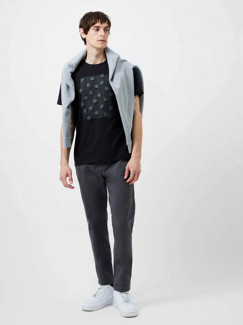 French Connection Mini Dice Organic Graphic T-Shirt Black