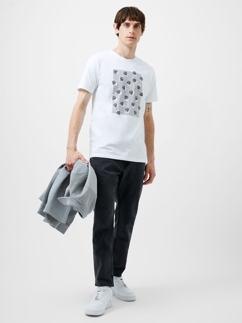 French Connection Mini Dice Organic Graphic T-Shirt White