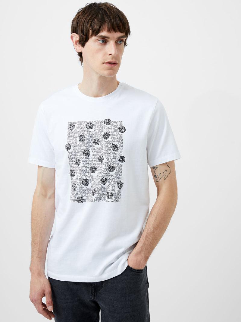 french connection Mini Dice Organic Graphic T-Shirt White