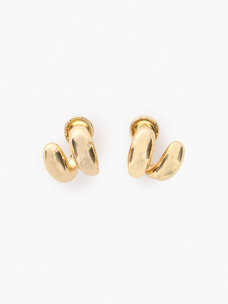 French Connection Mini Twisted Double Stud Earrings Gold