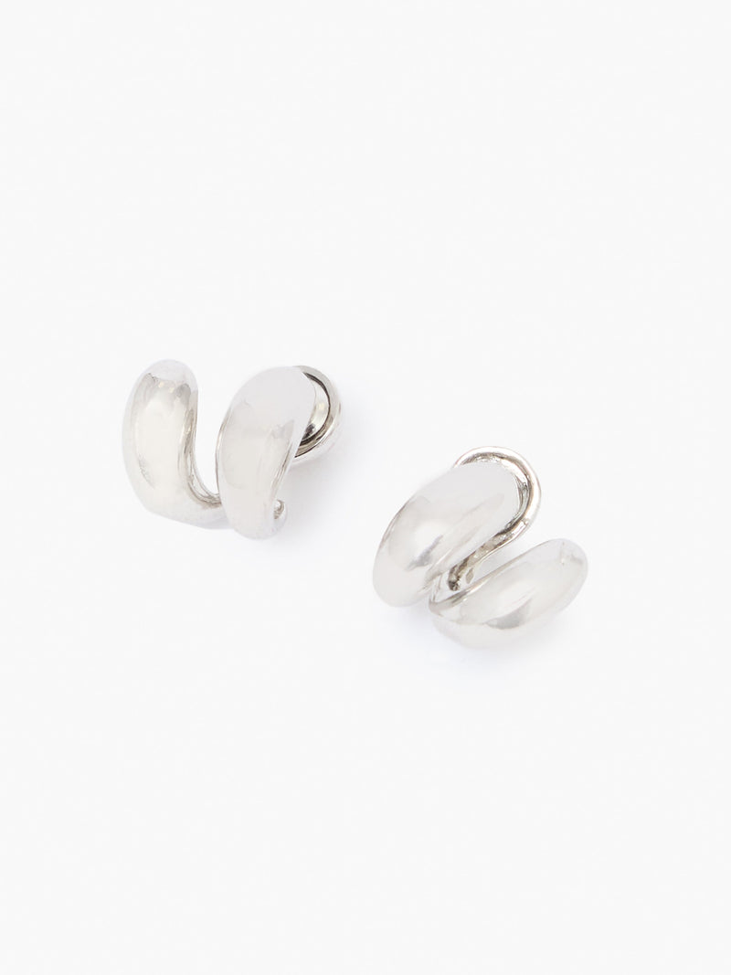 French Connection Mini Twisted Double Stud Earrings Silver