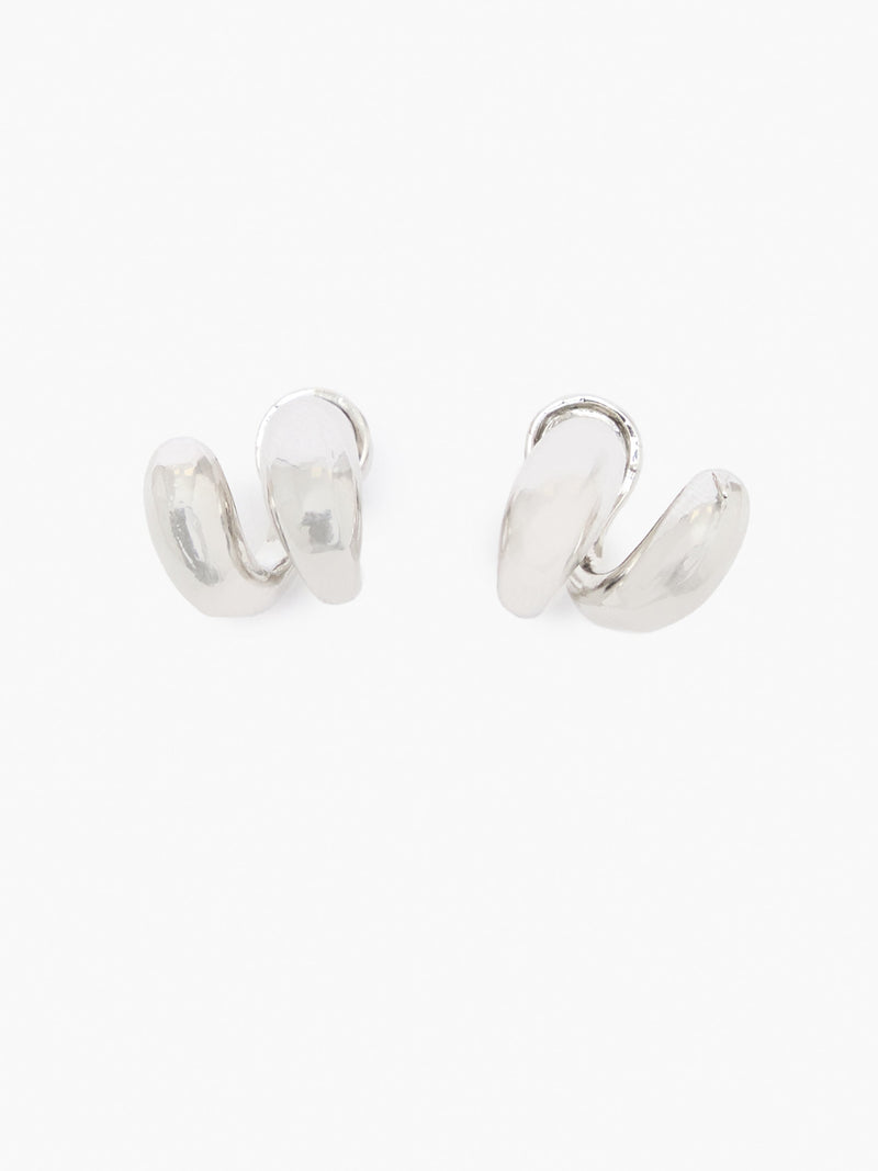 french connection Mini Twisted Double Stud Earrings Silver