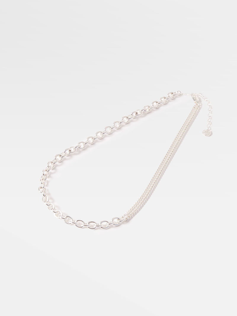 French Connection Mixed Chunky Chain Necklace Silver
