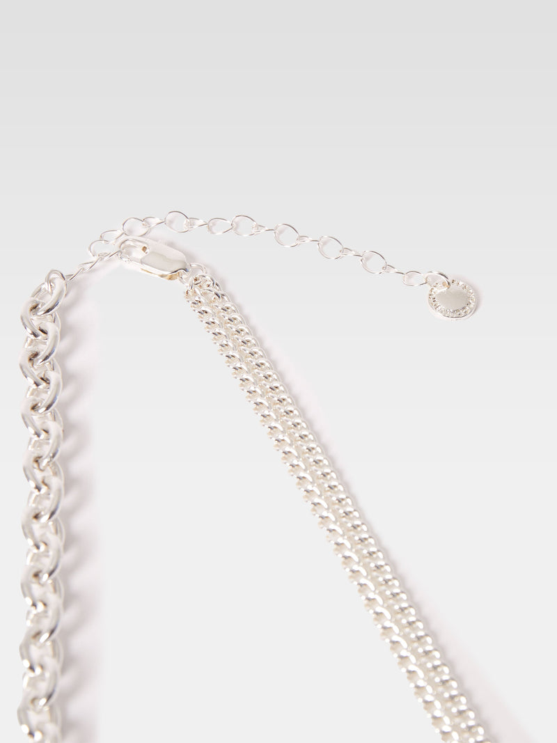 French Connection Mixed Chunky Chain Necklace Silver