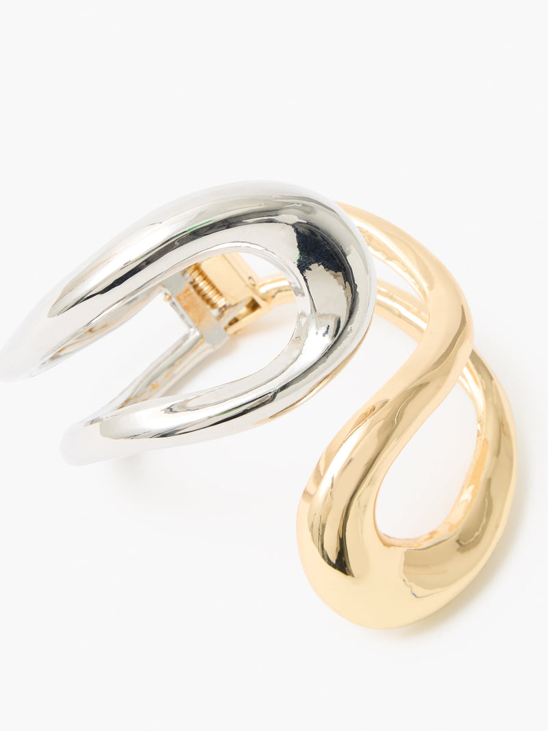 French Connection Mixed Metal Spiral Cuff Gold/Silver