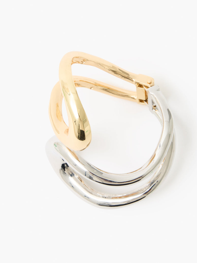 French Connection Mixed Metal Spiral Cuff Gold/Silver