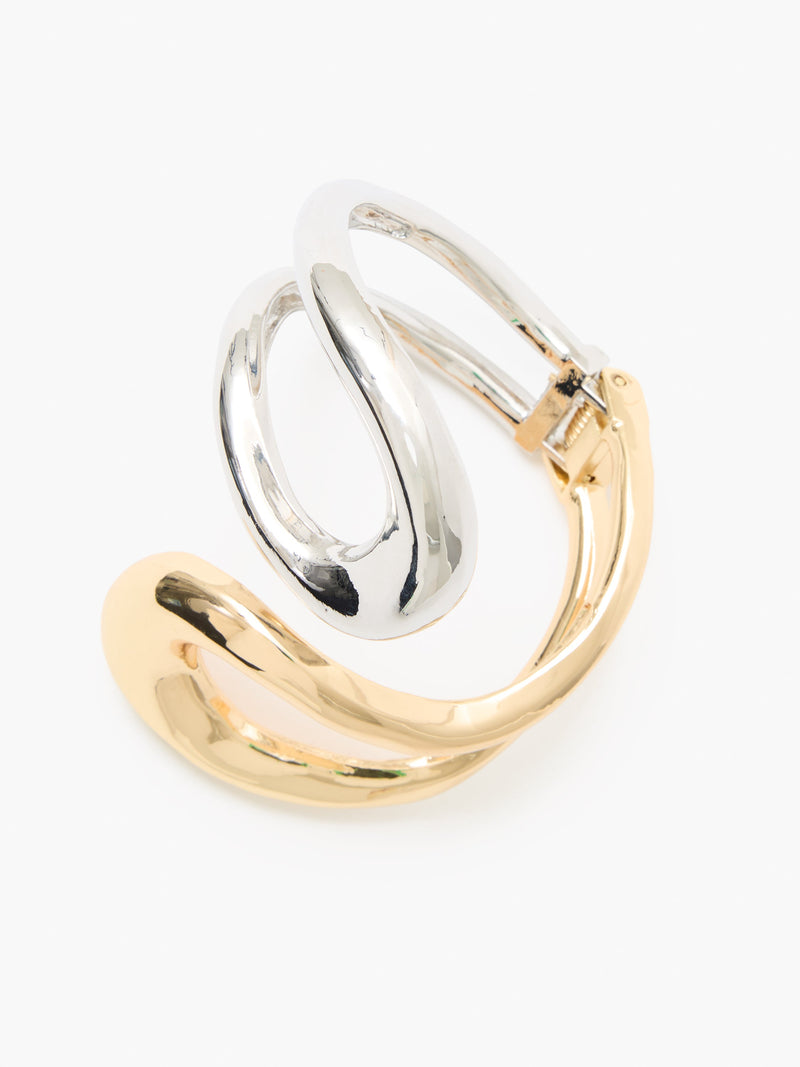 french connection Mixed Metal Spiral Cuff Gold/Silver