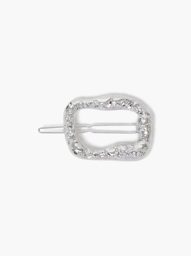 french connection Molten Metal Square Barrette Hair Clip Rhodium