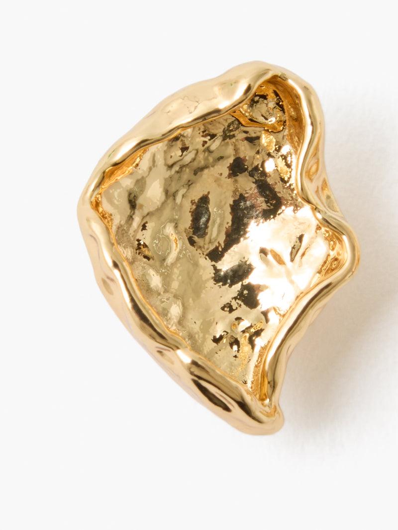 French Connection Molten Mini Square Stud Earrings Gold