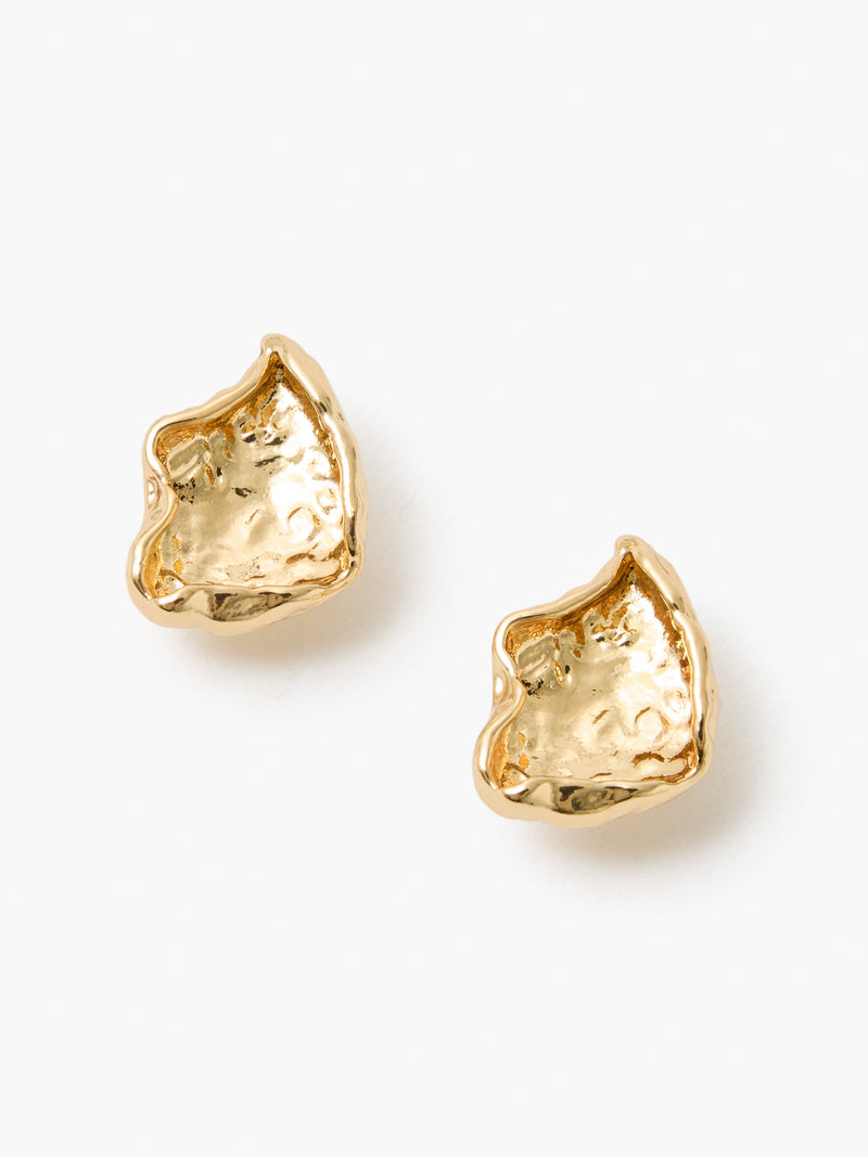 French Connection Molten Mini Square Stud Earrings Gold