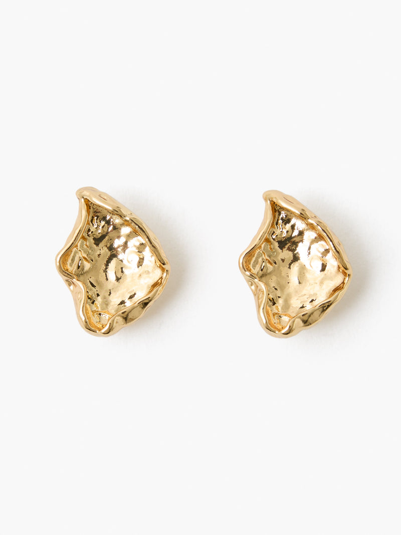 french connection Molten Mini Square Stud Earrings Gold