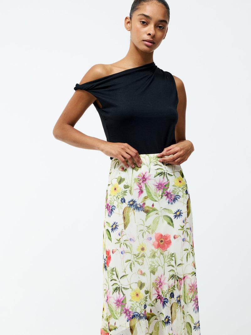 French Connection Monica Hallie Maxi Skirt White Multi