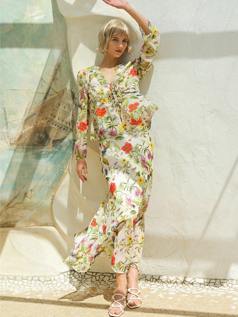 french connection Monica Hallie Maxi Skirt White Multi