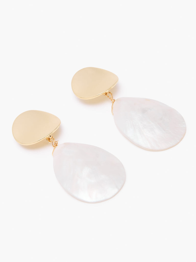 French Connection Mother Of Pearl Shell Drop Earrings Pearl/Gold