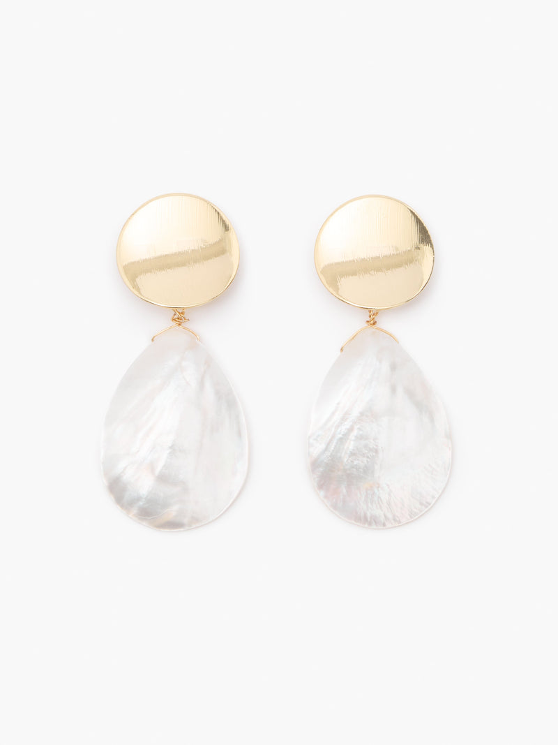 french connection Mother Of Pearl Shell Drop Earrings Pearl/Gold
