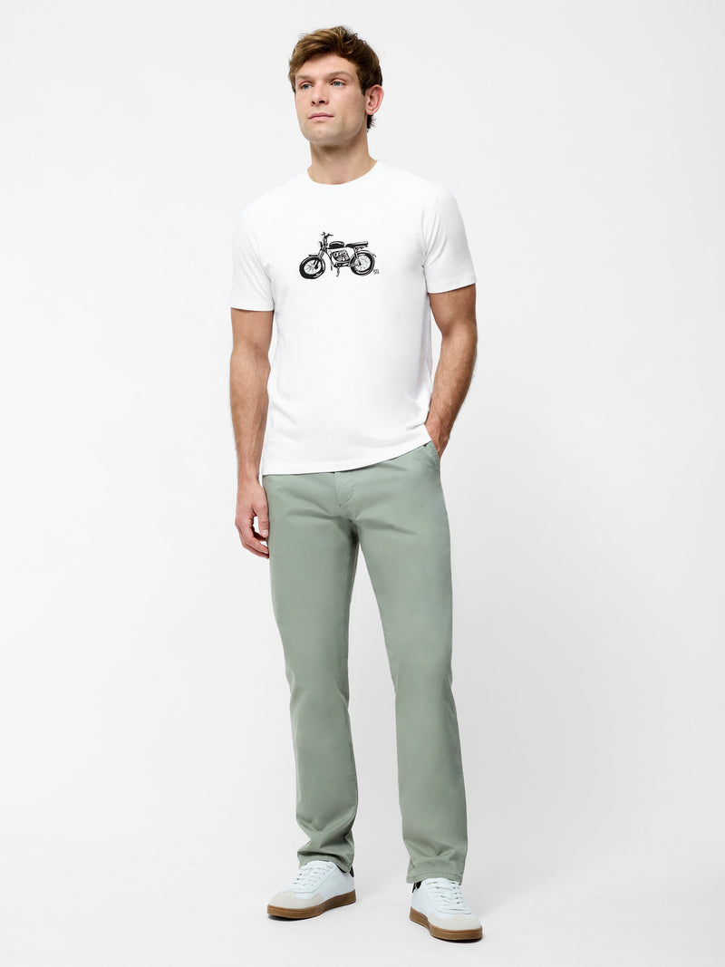 French Connection Motorbike Organic Short Sleeve Graphic T-Shirt White