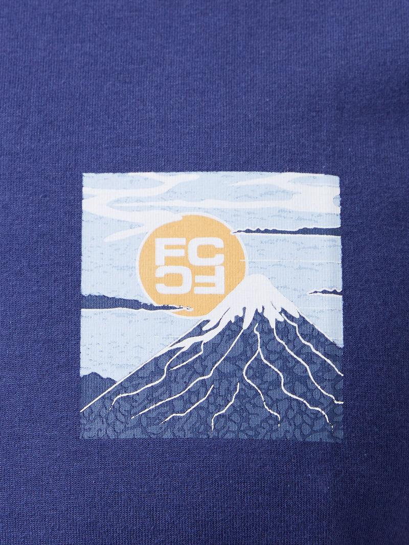 French Connection Mount Fuji Organic Graphic T-Shirt Indigo Blue