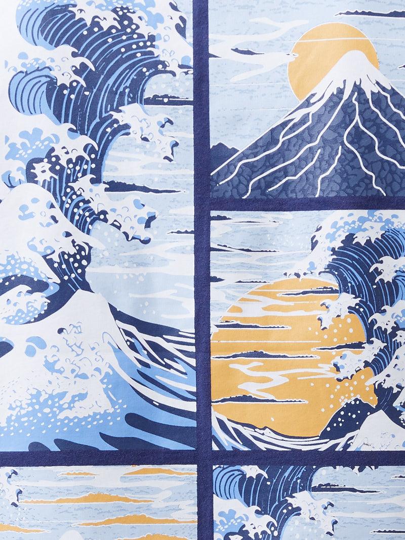 French Connection Mount Fuji Organic Graphic T-Shirt Indigo Blue